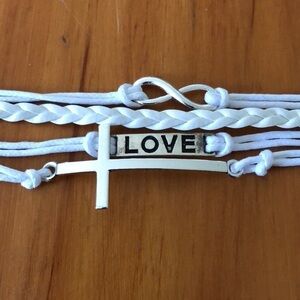 CROSS And “Love” Braided Bracelet